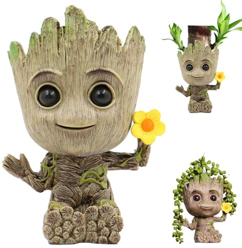 Großer Blumentopf, Baby Groß Dekoration, Baby Große Actionfigur, Großer Blumentopf mit dekorativem Loch, Groß Guardians of The Galaxy, für Zuhause, Büro, Heimdekoration (M1)