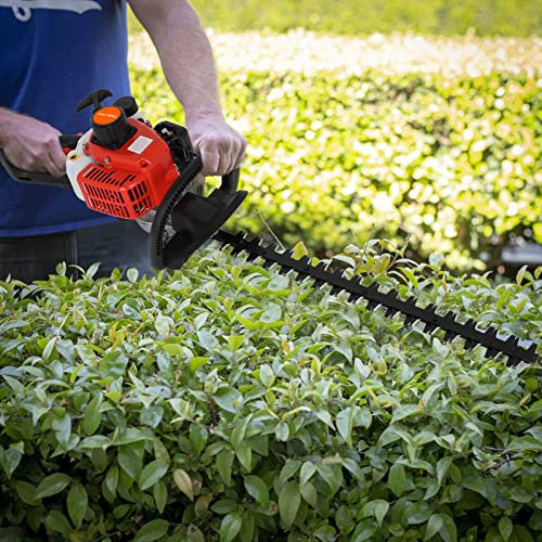 Cordless, Petrol String Trimmer Kit - 26cc Hedge Trimmer Gas Powered Brush Cutter 24 Inch Hedge Cutter - Orange (Red)