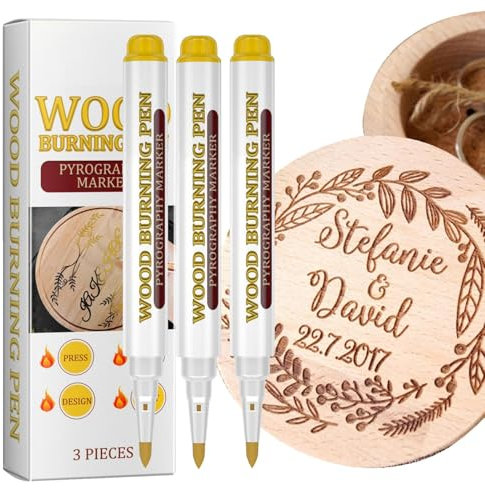 Holzbearbeitungs Zeichenstift, 3PCS Wasserfester Holzbrennstift Brandmalerei Scorch Stift Marker Scorch Stift Für Holzzeichnungen Holzverbrennungsmarker Für Walnuss, Linde, Pappel Und Birke
