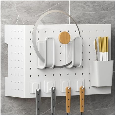 Panneaux perforés for murs, panneaux perforés, kit d'organisateur de panneau perforé de cuisine, panneau perforé d'affichage mural avec accessoires, panneau de rangement en métal for la maison, le bur
