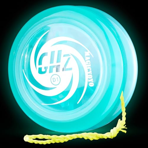 MAGICYOYO JoJo D1 GHZ, Looping Yoyo Blauer Leuchteffekt im Dunkeln, Einstiegs-Yoyo für Kinder, Responsive JoJo für Kinder und Anfänger, Professionelles 2A Trick-Jo Jo mit 6 Yo Yo-Schnüren
