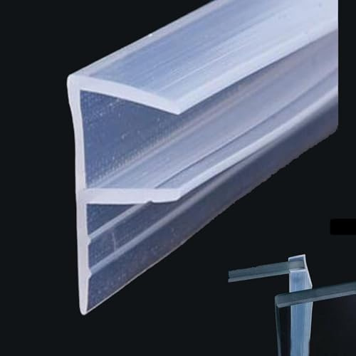 ACESOME Joint de porte de douche, en silicone, pour porte de douche, en verre, 2 m, forme F, joint de 0 à 10 mm, pour verre de 6 mm d'épaisseur