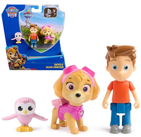 Paw Patrol Patrulla Canina - Pack de Figuras Skye, Alex Porter y Búho Cantarín - Patrulla Canina Juguetes - Regalo Niño 3 años + - Juguetes Niños 3 años Juegos Infantiles