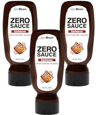 GymBeam Salsa Barbecue ZERO, Salsa Barbecue Senza Zucchero, Grassi, Glutine e Lattosio, Adatta a Vegani, Vegetariani e Diete, Esalta il Gusto del Tuo Cibo Preferito (320 ml (3er pack))