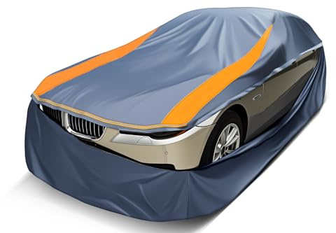TAJSJNG Full Enclosed Car Covers for Automobiles Universal Fit for Impala/El Camino/Bel Air/Biscayne,Dodge Charger 1971-1978/Daytona,BMW 7 Series,Benz S,Audi A8/S8,Lexus LS,CT6/DTS,Continental