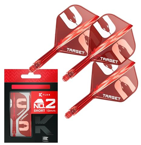 Target Darts Nathan Aspinall “ASP” K-Flex Flight & Shaft System, Red | No.2/No.6 Kflex – Short (19mm), Intermediate (26mm), and Medium (33mm) All-in-One K Flex Flights und Shafts