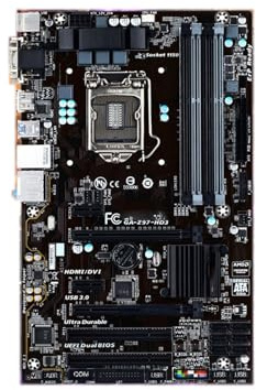 Carte mère Carte mère Fit for Gigabyte GA-Z97-HD3 d'origine, Socket LGA1150, 32 Go de RAM DDR3, USB 3.0, SATA III.