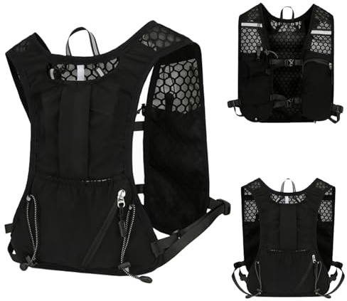 Zaino da Corsa,Gilet Corsa Running Uomo Donna,Leggero Zaino Idratazione con Strisce Riflettenti,Regolabile,Traspirante,per Corsa Ciclismo Maratona Trekking Trail
