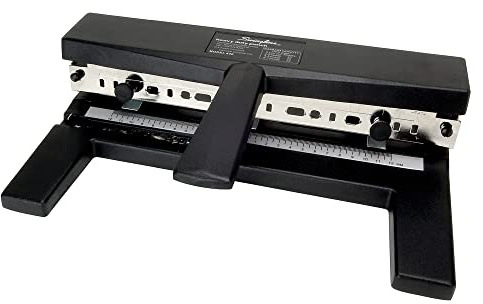 Swingline 3 Hole Punch Heavy Duty, 40 Sheet Capacity Three Hole Puncher 3 Ring, Adjustable 2-7 Hole Paper Punch, Black (74440)
