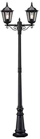 Konstsmide Firenze Standleuchte B: 25 cm T: 63 cm H: 220 cm, 2 x 100 W, IP43 lackiertes Aluminium, schwarz 7234-750