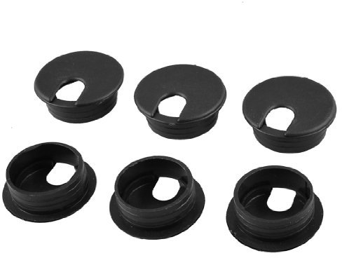 sourcingmap 6 Pack 35mm Desk Grommet, Plastic Wire Cable Hole Cover PC Computer Desk Cord Cable Management Grommet