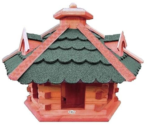 XXL großes Vogelhaus/Nistkasten,Vogelhäuser : Ergänzung zum Nistkasten, für Vögel Amsel Amseln Meise Meisen Star Stare Meisennistkasten Vogel,Vogelfutterhaus und Vogelvilla, Futterhaus, Futterhäuschen,große Größen auch mit Ständer und Silo, aus Holz große Vogelvilla Holz mit /ohne Ständer Vogel+Futterhaus GRÜN