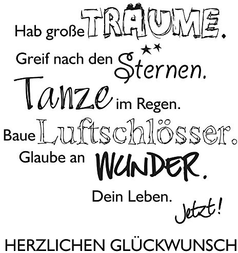 Rayher 28981000 Stempel Lebe Dein Leben, 7x7cm