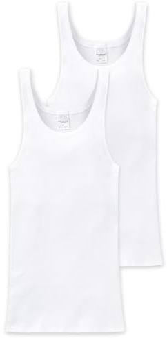 Schiesser Herren 2 PACK Unterhemd ohne Arm - Essential Doppelripp