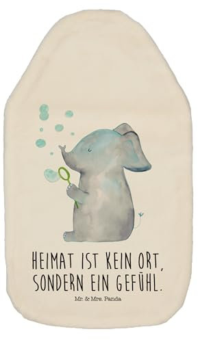 Mr. & Mrs. Panda Wärmflasche Elefant Seifenblasen - Geschenk, Tiermotive, Wärmflasche mit Bezug, Gute Laune, Kleine Wärmflasche, Gefühl. Daheim,