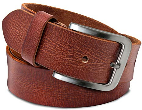 ROYALZ Vintage Damen Ledergürtel cognac braun 95 cm Lang 38 mm Breit Büffel-Leder Frauen Gürtel für Jeans Anzug