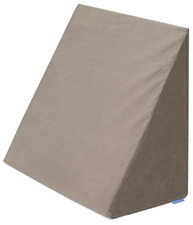 Badum - Rückenkissen - Keilkissen Bett - 60 x 50 x 30 cm - mit Schicht aus Memory Foam, Bezug Abnehmabar & Waschbar - Lesekissen, Matratzenkeil, Ergonomisches Kissen - Braun