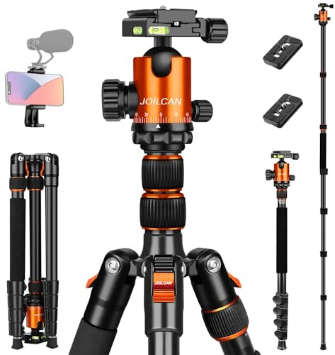 JOILCAN Tripod for Camera, 81 Aluminum Camera Tripod Stand, 83 DSLR Tripods & Monopods, Heavy Duty Travel Tripod for Binoculars Spotting Scope Telescope, Max Load 35lb