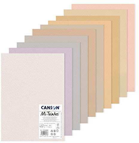 Canson Carta Mi-Teintes (Nido-api), Confezione da 10 fogli A3, 160 g/m², multicolore