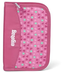 ergobag Lyra Federmäppchen Set 22 teilig Buntstifte Stundenplanfach Kleingeldfach Lineal Herzbär Rosa