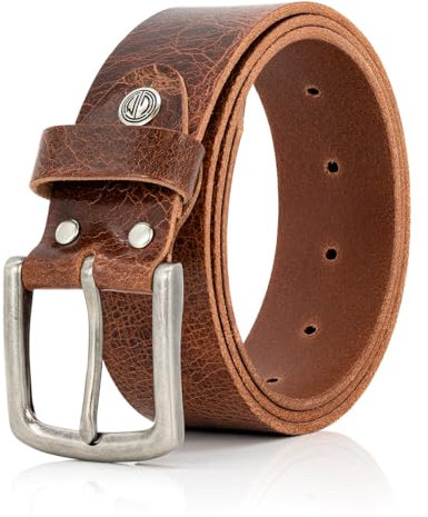 LINDENMANN Gürtel Herren Büffelleder 40 mm cognac, Farbe/Color:braun, Size US/EU:Bundweite 100 cm Gesamtlänge 115 cm W 39.4 XL