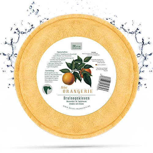 Meine Orangerie | Drainagekissen für Kübelpflanzen - Nie mehr Staunässe! Dauerhaft perfekte Drainage für alle Topfpflanzen ohne aufwändige Blähton, Perlite, Granulat und Kies-Schicht (1 Stück, 20cm)