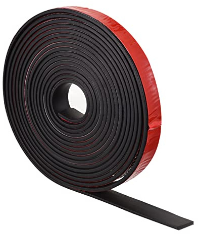 sourcing map Bande Caoutchouc Néoprène Feuille Rouleau, Adhésif Dos Solide 4mm(T) x10mm(W) x5000mm(L), Bricolage Joint étanchéité, Scellage Rembourrage, Réduction Vibration Tapis