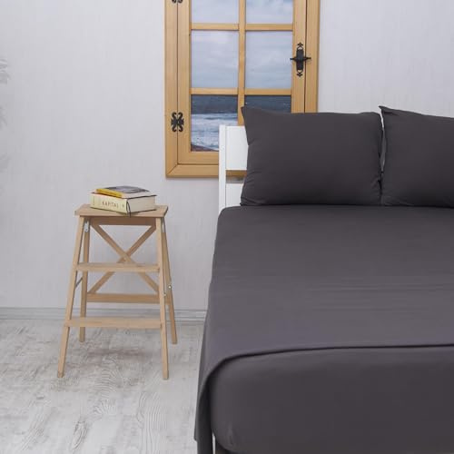 Venice Home 100% Cotton Bed Sheet Set with Deep Pocket - T-Shirt Fabric Jersey Knit - Extra Soft - Easy Fit - 4 Piece Set with Pillowcases - All Season - Comfy – 4 pcs (Anthracite, King)