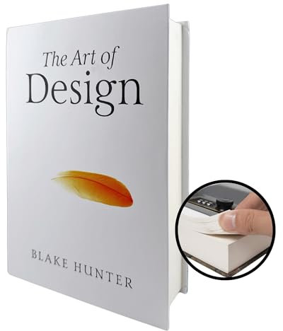 Echt Papier Umleitungsbuchtresor mit Combo-Schloss - Secret Box Collection Box - Art of Design - Sicher für Geld, getarnter Safe, echte Buchseiten, Geldversteck, Umleitungssicher