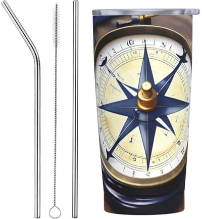 Bussola nautica a vela in acciaio inox con coperchio, tazza di paglia per auto facile da trasportare per le tue esigenze quotidiane