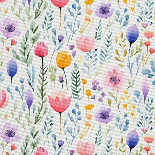 HEKO PANELS Stoff Oxford wasserdicht, Blumen, 1 Meter 155 x 100 cm | Dekostoffe zum Nähen und Handwerken, blickdichte Möbelstoffe, Nähstoffe DIY, als Meterware erhältlich