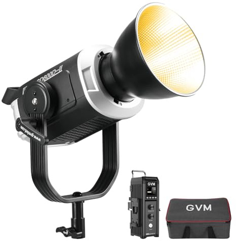 GVM 600 W LED Videoleuchte, zweifarbige COB Studiolicht mit APP/DMX-Steuerung, 2700 K bis 7500 K, 128000Lux/1 m, Fotografie Dauerlicht für Studio, Film, Videoaufnahmen, YouTube, Fotolicht CRI97+