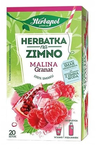 Raspberry & Pomegrante Cold Brew Tea Natural Pure And Refreshing Herbal Fruit Infusion Herbapol