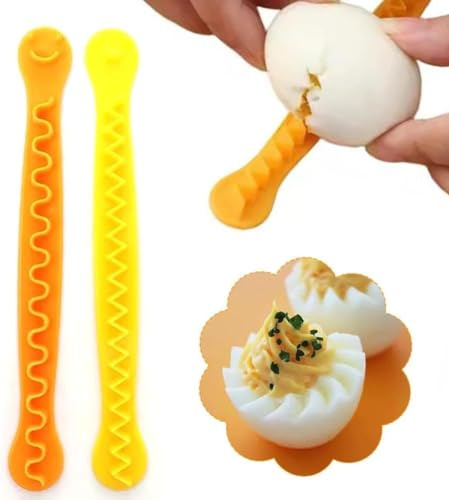 2-teiliges Eierschneider-Set, Spitzen-Obstschneider, Schnitzdraht, Eierschneider, ausgefallene gekochte Eier, Haushalt, gekochte Eier, Eierschneider, Mandolinen und Hobel, Eierschneider, Eierdekorator