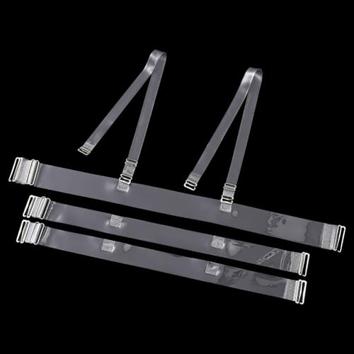 FSSTUD 3 juegos de correas transparentes para sujetador, correas ajustables para los hombros, correas traseras transparentes, correas delgadas invisibles, correas elásticas antideslizantes, accesorios
