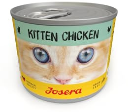JOSERA Nassfutter Kitten Chicken (6X 200g) | Katzenfutter nass mit Huhn | Kitten | Premium Dosenfutter für wachsende Katzen | Huhn & Kürbis | mit Lachsöl | getreidefrei | Anti-Haarballen