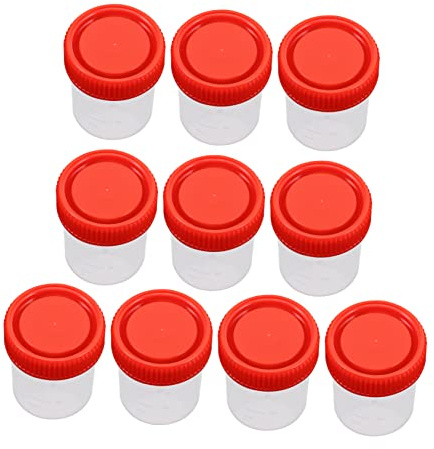 JECOMPRIS 20pièces Gobelets Plastique Avec Couvercles Vis Pour Échantillons Urine Fécès Contenants Étanches Et Pour Et