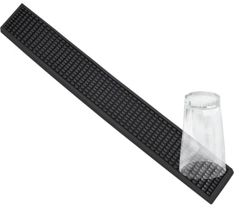 Abtropfmatte Schmal Silikon Spülbeckenmatte Abtropfschale für SpüLe Geschirr Abtropfmatte für Küchenspüle, 8x60cm (Schwarz)