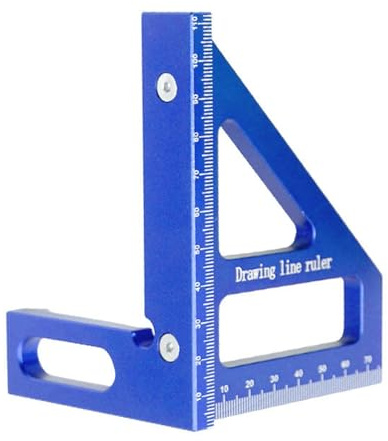 45 Goniometro Quadrato 90 Gradi, Righello di Misurazione Multiangolo 3D Righello per Linee di Disegno per Ingegneri, Falegnami (BLUE)