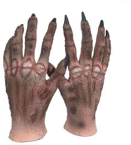 FakeFace Gants Pattes de Monstre pour Halloween Gants Griffes de Loup-Garou/Aigle/Zombie Terreur Accessoire Costume de Cosplay Halloween Carnaval