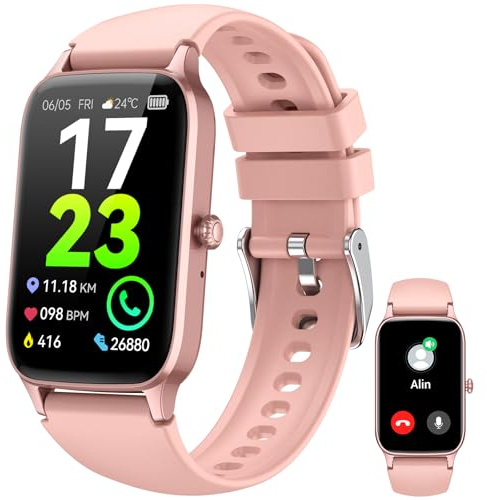 Smartwatch Herren Damen, 1,57 HD Fitnessuhr Damen mit Telefonfunktion, Wasserdicht Smart Watch 110+ Sportmodi, Fitness Tracker mit Herzfrequenz Schlafmonitor Schrittzähler, Sportuhr für Android iOS