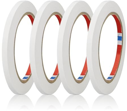 REBECASKYENS 4 Rolls Double Sided Tape, Adhensive Sticky Tapes,Clear Wide Adhesive Sticky Craft Tape for Art Crafts DIY Projects, Scrapbooking, Card Making, Office Supplies(6mm * 20 m)