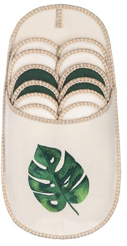 ONVAYA® ABS Gästepantoffel | Monstera | 6er Set | Antirutsch Sohle | Hausschuhe | Filzpantoffel | Gr. 36-45 Gästehausschuhe