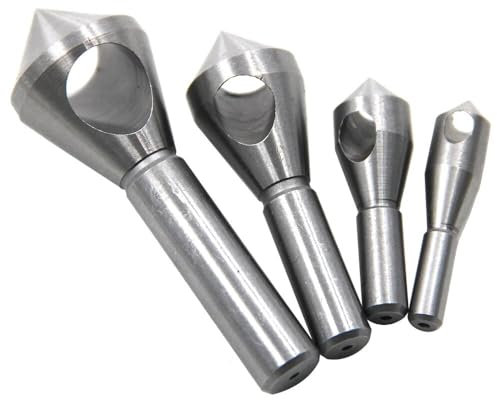 4pc High-speed Steel Inclined Hole Internal Chip Removal Chamferer Spot Facer Smooth And Deburring 2-20mm Drill Tool Set