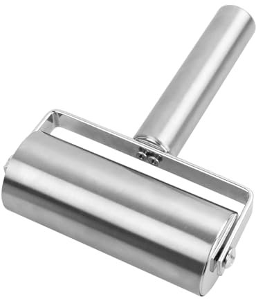 volumoon Matterello in Metallo Rullo, Rullo Per Pasticceria in Acciaio Inossidabile, Piccolo Mattarello Antiruggine in Acciaio Inossidabile, Rullo da Pasticcere Metallo per Torte, Biscotti, Pizza (A)