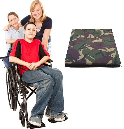 FOAM UNIVERSE Wheelchair Seat Pad, Memory Foam Cushion Posture Seat Pads, Comfort Car Hip Pressure Relief Removeable zipped Cover Ask Customize Size (Army Camouflage, 16x18x4inch40x45x10cm)