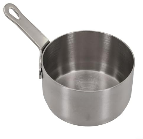 CNANRNANC Soßenkanne aus Edelstahl, Sauciere Soßenkanne mit Henkel, Soßenspender Soßenkanne, für Servieren von Soße, Vanillesoße, Sahne, Soße(Silber 80ml)