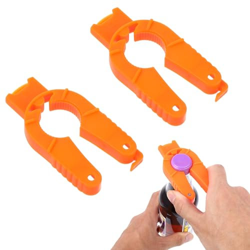 Abridor de botellas 3 en 1, 2 unidades, abrebotellas para personas mayores, abrebotellas de plástico, abridor de botellas multifuncional, fácil de usar para personas mayores, debilidad de mano