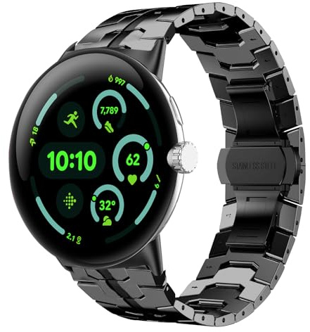 HinZann Metall Armband für Google Pixel Watch 4/3 45mm - Schwarz