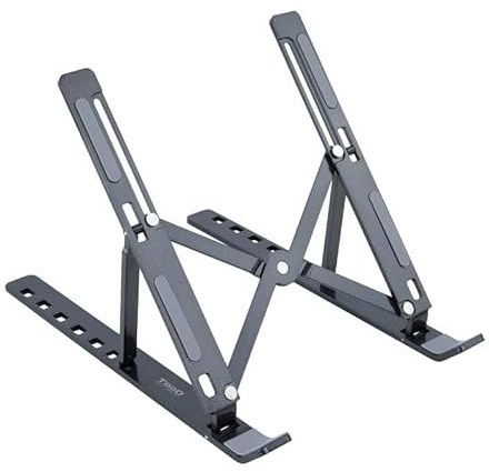 VoltShine Support élévateur - Support Pliable en Aluminium, Portable, Couleur Gris, idéal pour Les Ordinateurs Portables, réglable et léger pour faciliter Le Transport